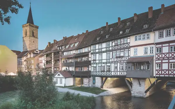 Blick auf die Krämerbrücke in Erfurt